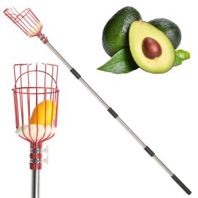 13FT Red Fruit Picker Splicing Stainless Steel Rod Tool