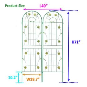 Metal Garden Trellis For Climbing Plants, Outdoor Flower Stand - Green