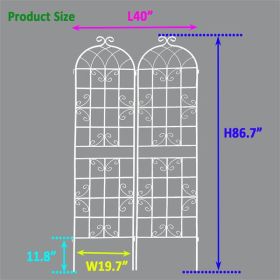 Metal Garden Trellis , Suitable For Climbing Plants , Outdoor Flower Stand - Milky White
