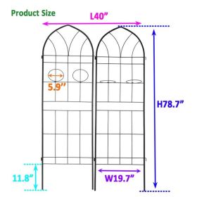 Metal Garden Trellises, Suitable For Climbing Plants, Outdoor Flower Brackets - Black