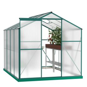 Polycarbonate Greenhouse,6'x 8' Heavy Duty Walk-in Plant Garden Greenhouse For Backyard-Outdoor